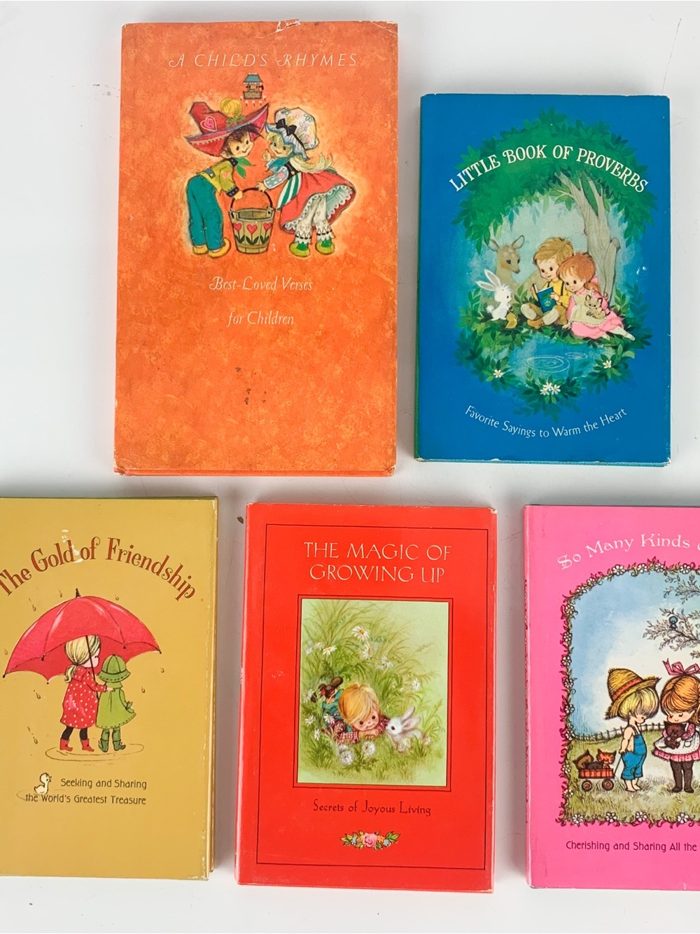 5 60s Vintage Hallmark Childrens Books Illustrated Inspirational Proverbs Love